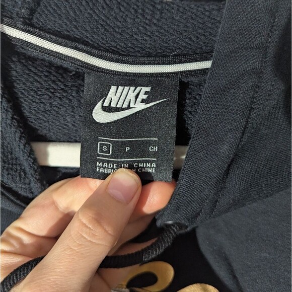 Nike Rally Clash Boxy Crop Hoodie Black Metallic Women's Size Small - Picture 5 of 8